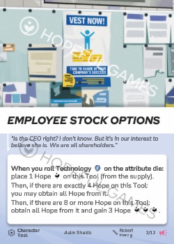 Employee Stock Options — printed card scan