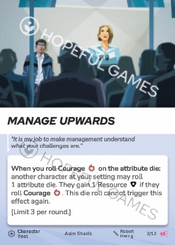 Manage Upwards — printed card scan