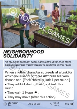 Neighborhood Solidarity — printed card scan