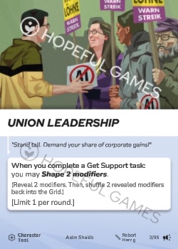 Union Leadership — printed card scan