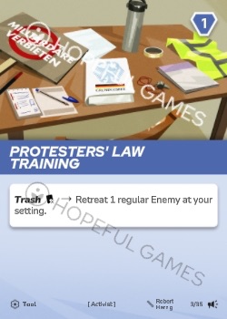 Protesters' Law Training — printed card scan