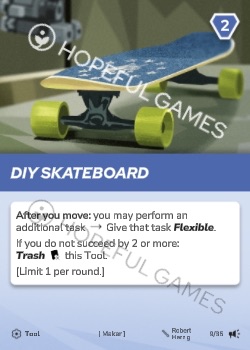 DIY Skateboard — printed card scan