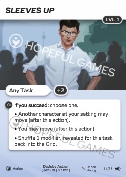 Sleeves Up — printed card scan (Level 1)