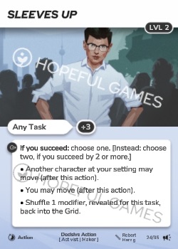 Sleeves Up — printed card scan (Level 2)