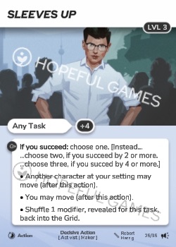 Sleeves Up — printed card scan (Level 3)