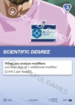 Scientific Degree — printed card scan