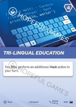Tri-Lingual Education — printed card scan
