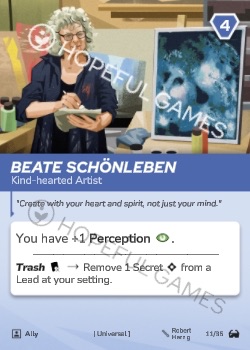 Beate Schönleben — printed card scan