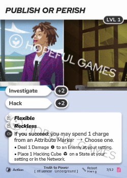Publish or Perish — printed card scan (Level 1)