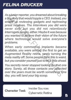 Felina Drucker — printed card scan (Back)
