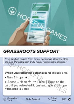 Grassroots Support — printed card scan