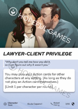 Lawyer-Client Privilege — printed card scan
