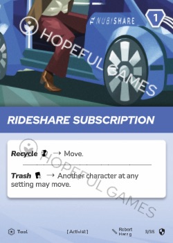 Rideshare Subscription — printed card scan