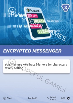 Encrypted Messenger — printed card scan