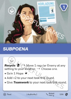 Subpoena — printed card scan