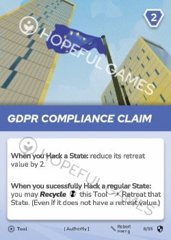 GDPR Compliance Claim — printed card scan