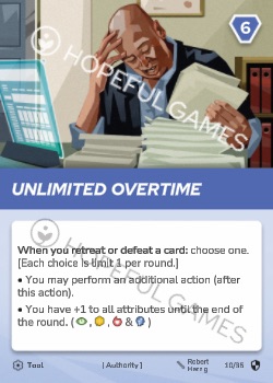 Unlimited Overtime — printed card scan