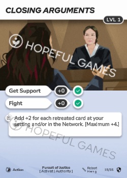 Closing Arguments — printed card scan (Level 1)