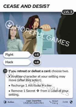 Cease and Desist — printed card scan (Level 3)