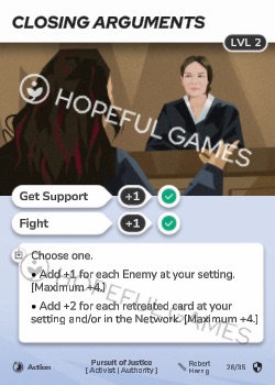 Closing Arguments — printed card scan (Level 2)