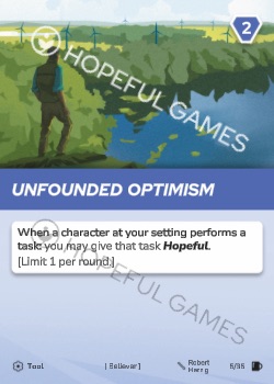 Unfounded Optimism — printed card scan