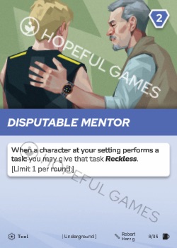 Disputable Mentor — printed card scan