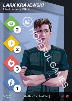 Larx Krajewski — printed card scan (Front)