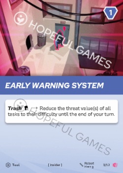 Early Warning System — printed card scan