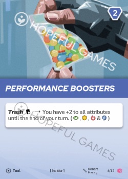 Performance Boosters — printed card scan