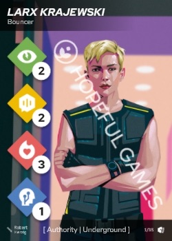 Larx Krajewski — printed card scan (Front)