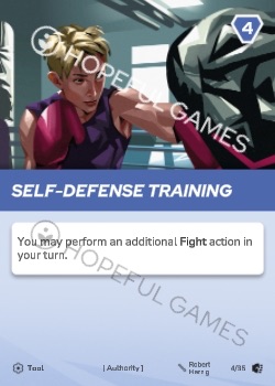 Self-Defense Training — printed card scan