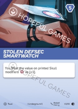 Stolen DefSec Smartwatch — printed card scan