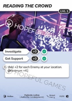 Reading the Crowd — printed card scan (Level 1)