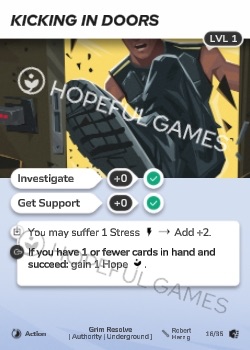 Kicking in Doors — printed card scan (Level 1)