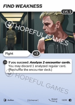 Find Weakness — printed card scan (Level 1)