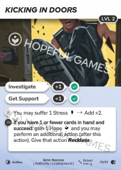 Kicking in Doors — printed card scan (Level 2)