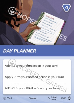 Day Planner — printed card scan