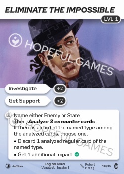 Eliminate the Impossible — printed card scan (Level 1)