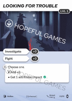 Looking for Trouble — printed card scan (Level 1)