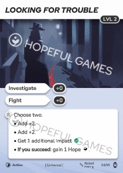 Looking for Trouble — printed card scan (Level 2)