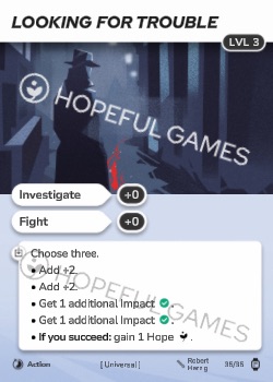 Looking for Trouble — printed card scan (Level 3)