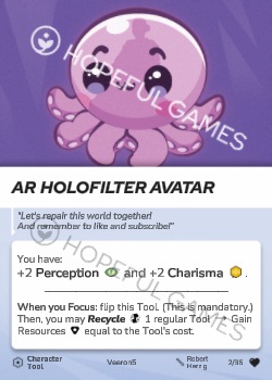 AR Holofilter Avatar — printed card scan