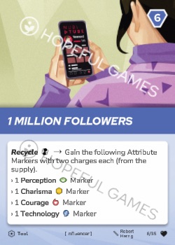 1 Million Followers — printed card scan
