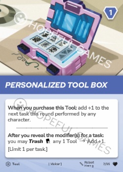 Personalized Tool Box — printed card scan